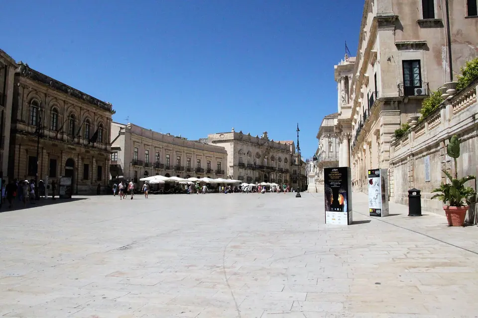 Piazza Duomo på Ortigia i Syrakusa